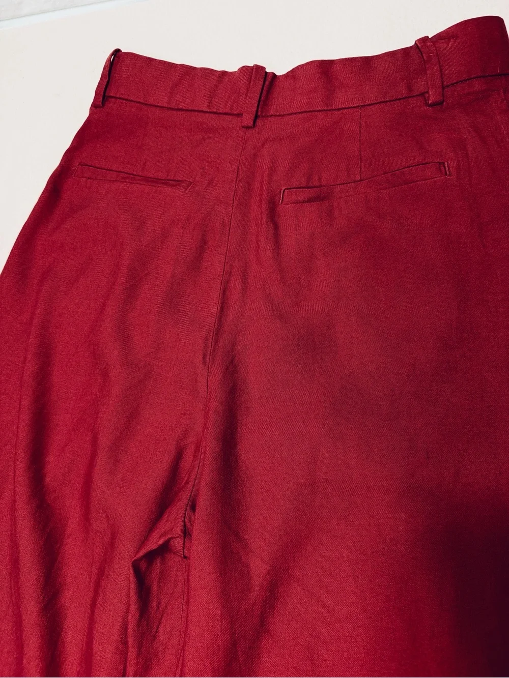 Banana Republic Wide-Leg High-Rise Dress Pants in Crimson Size 4 #2536